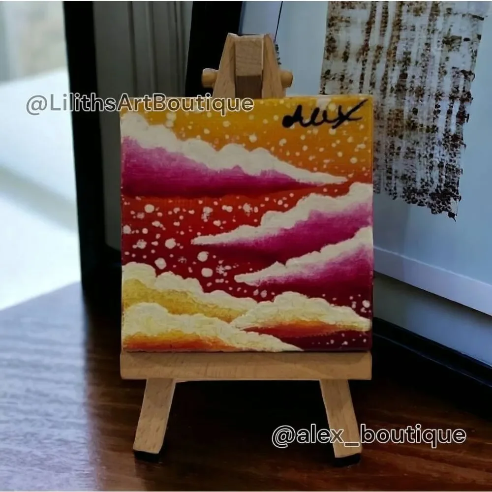 Mini Sky Painting (Y004) - Handmade Oil on Canvas - Picture 3 of 4